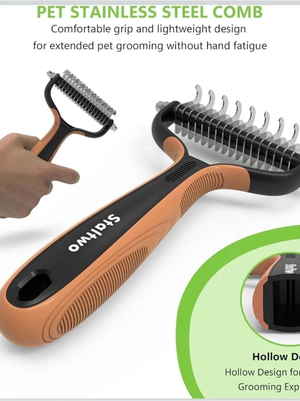 Deshedding dog brush for shedding, undercoat rake for dog and cat